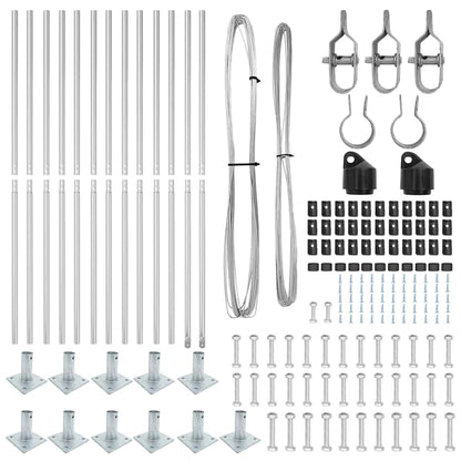 Palo per recinzione con base in cemento 13 pz Argento | homemem39
