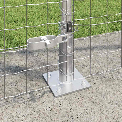 Palo per recinzione con base in cemento 7 pz Argento | homemem39