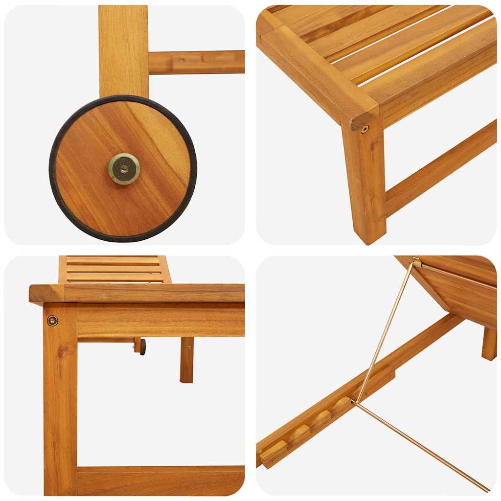 Lettino da sole 2-persona 2 pcs Marrone 53 x 202 x 89cm