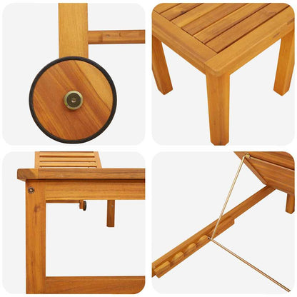 Lettino da sole 1-persona 3 pcs Marrone 35 x 35 x 34cm