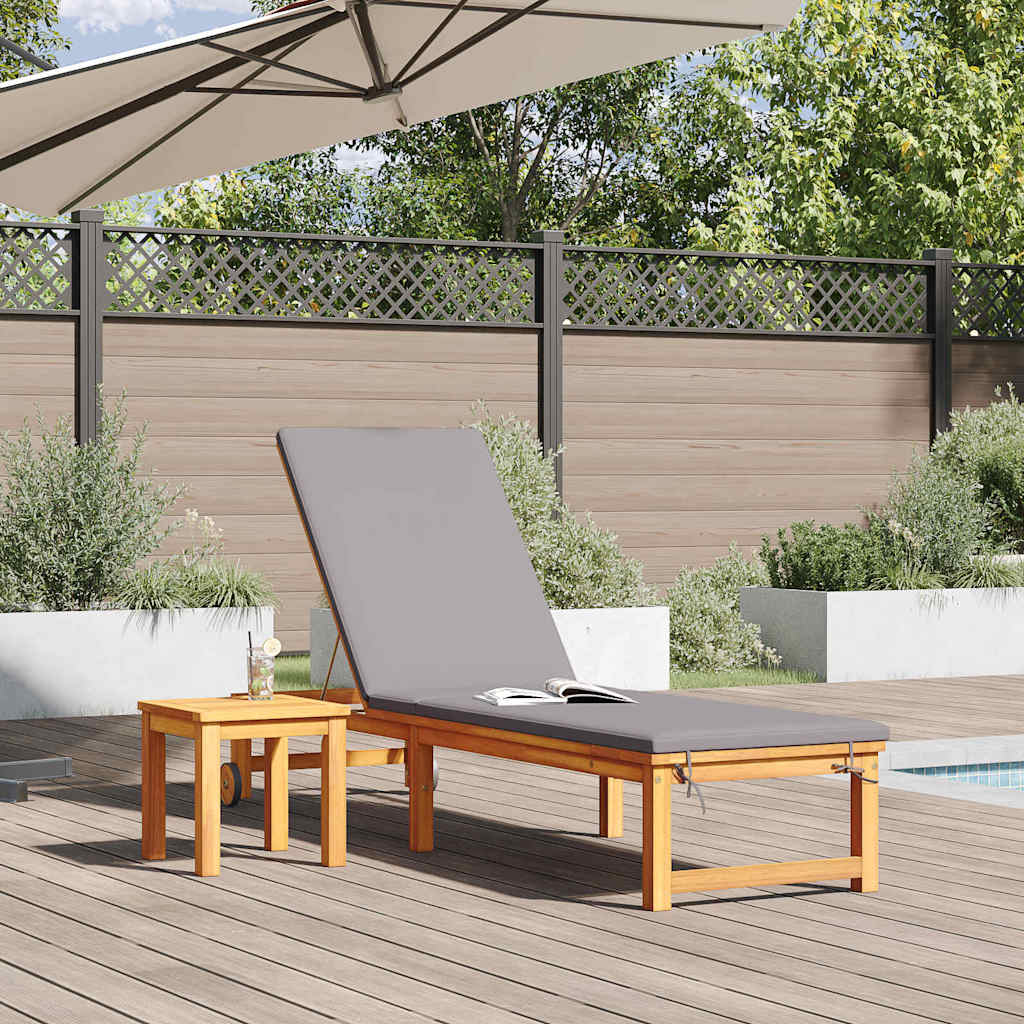 Lettino da sole 2 pcs Marrone Legno di Acacia Massello | homemem39