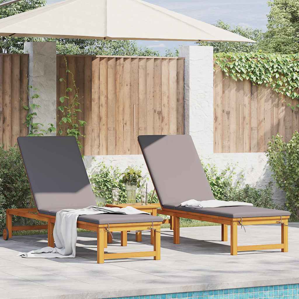 Lettino da sole 3 pcs Marrone Legno di Acacia Massello | homemem39