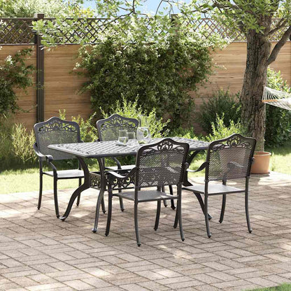 Set da Pranzo per Giardino 5 pcs Nero Alluminio | homemem39