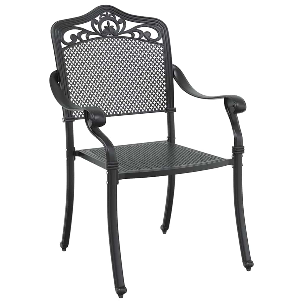 Set da Pranzo per Giardino 5 pcs Nero Alluminio | homemem39