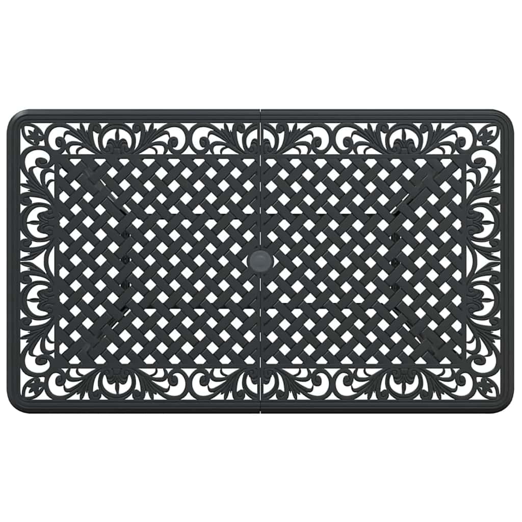Set da Pranzo per Giardino 7 pcs Nero Alluminio | homemem39