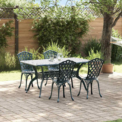 Set da Pranzo per Giardino 5 pcs Verde Alluminio | homemem39