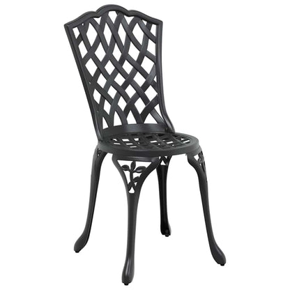 Set da Pranzo per Giardino 7 pcs Nero Alluminio | homemem39