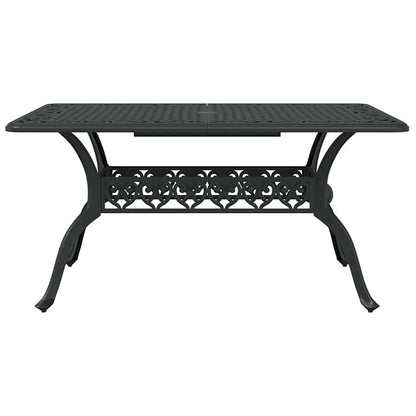 Set da Pranzo per Giardino 7 pcs Nero Alluminio | homemem39