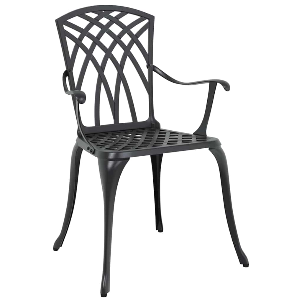 Set da Pranzo per Giardino 5 pcs Nero Alluminio | homemem39