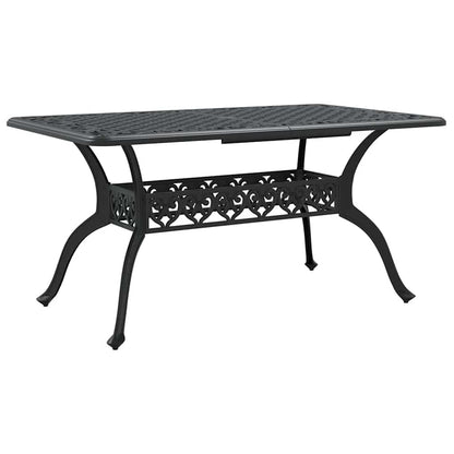 Set da Pranzo per Giardino 5 pcs Nero Alluminio | homemem39