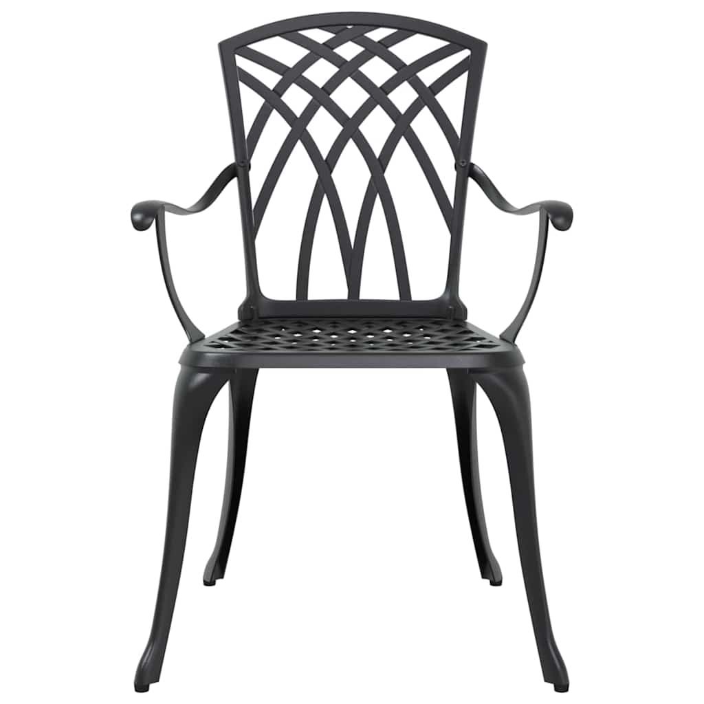 Set da Pranzo per Giardino 5 pcs Nero Alluminio | homemem39