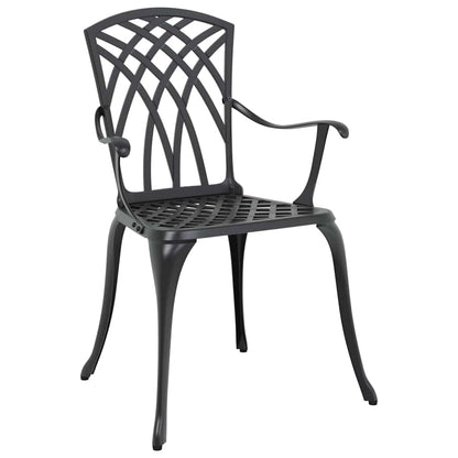 Set da Pranzo per Giardino 7 pcs Nero Alluminio | homemem39