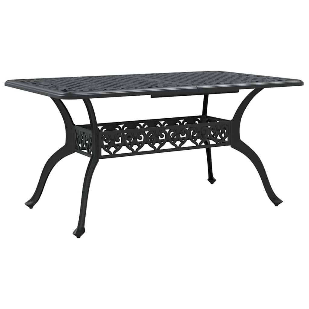 Set da Pranzo per Giardino 7 pcs Nero Alluminio | homemem39