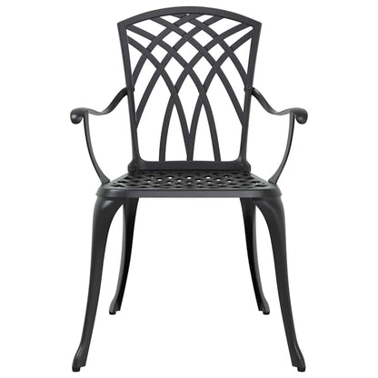 Set da Pranzo per Giardino 7 pcs Nero Alluminio | homemem39