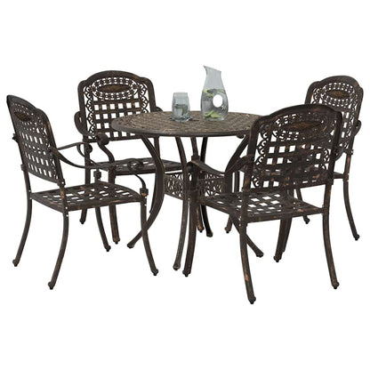 Set da Pranzo per Giardino 5 pcs Bronzo Alluminio | homemem39