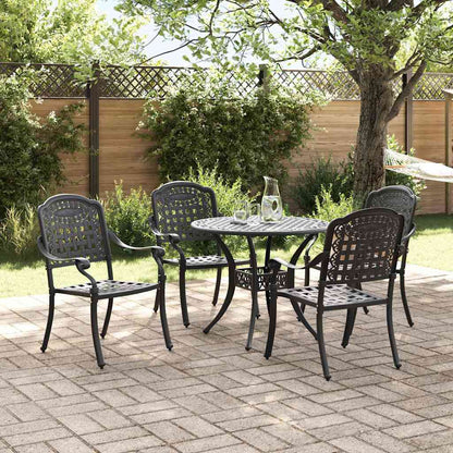 Set da Pranzo per Giardino 5 pcs Nero Alluminio | homemem39