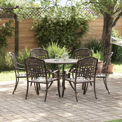 Set da Pranzo per Giardino 7 pcs Bronzo Alluminio | homemem39