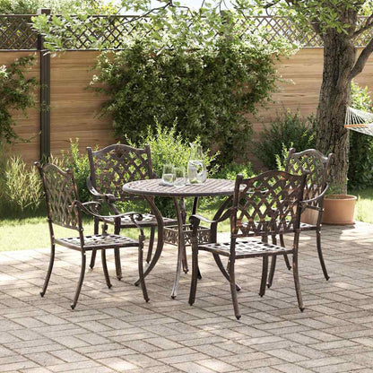 Set da Pranzo per Giardino 5 pcs Bronzo Alluminio | homemem39