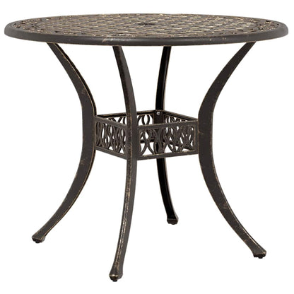 Set da Pranzo per Giardino 7 pcs Bronzo Alluminio | homemem39