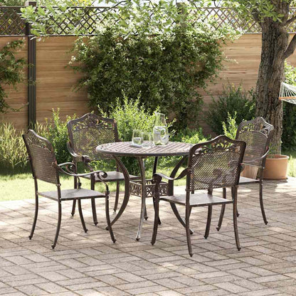 Set da Pranzo per Giardino 5 pcs Bronzo Alluminio | homemem39