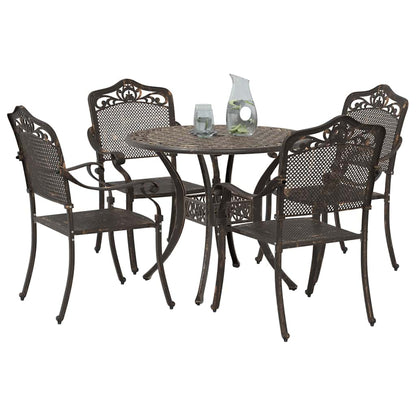 Set da Pranzo per Giardino 5 pcs Bronzo Alluminio | homemem39