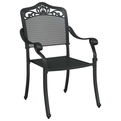 Set da Pranzo per Giardino 5 pcs Nero Alluminio | homemem39