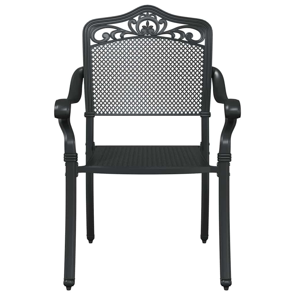 Set da Pranzo per Giardino 5 pcs Nero Alluminio | homemem39