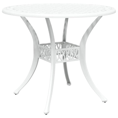 Set da Pranzo per Giardino 5 pcs Bianco Alluminio | homemem39