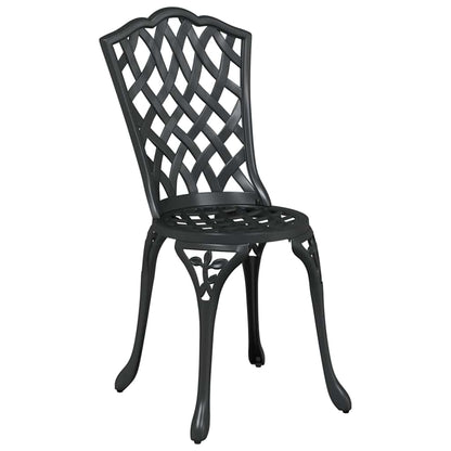 Set da Pranzo per Giardino 7 pcs Nero Alluminio | homemem39