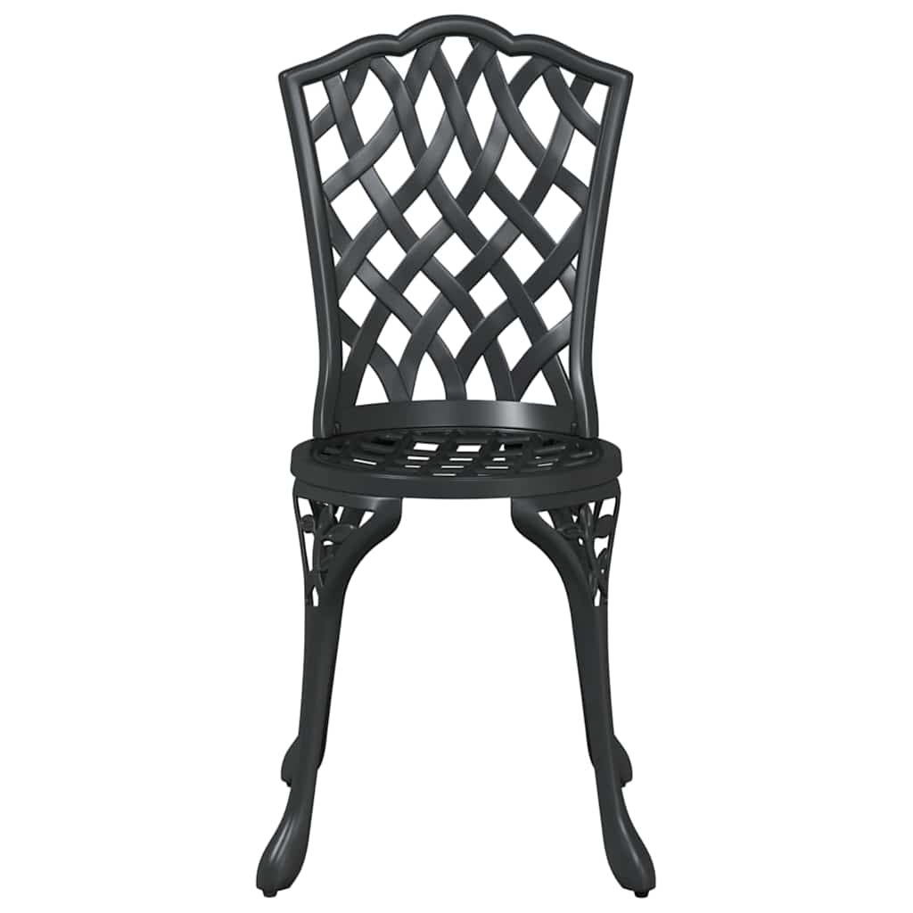 Set da Pranzo per Giardino 7 pcs Nero Alluminio | homemem39