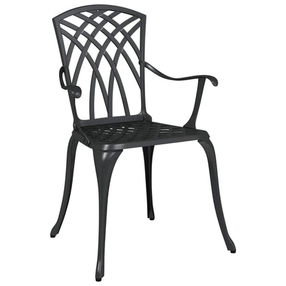 Set da Pranzo per Giardino 5 pcs Nero Alluminio | homemem39