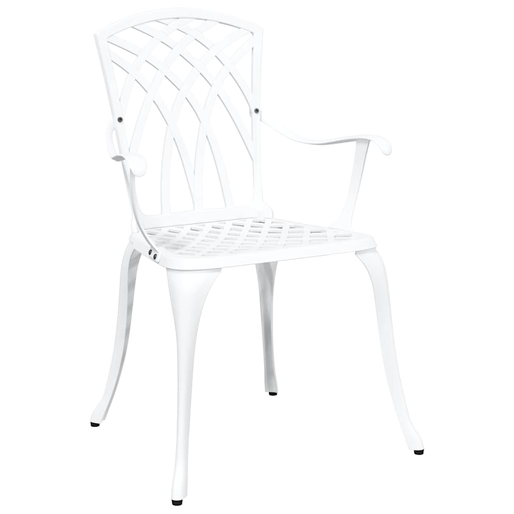 Set da Pranzo per Giardino 5 pcs Bianco Alluminio | homemem39