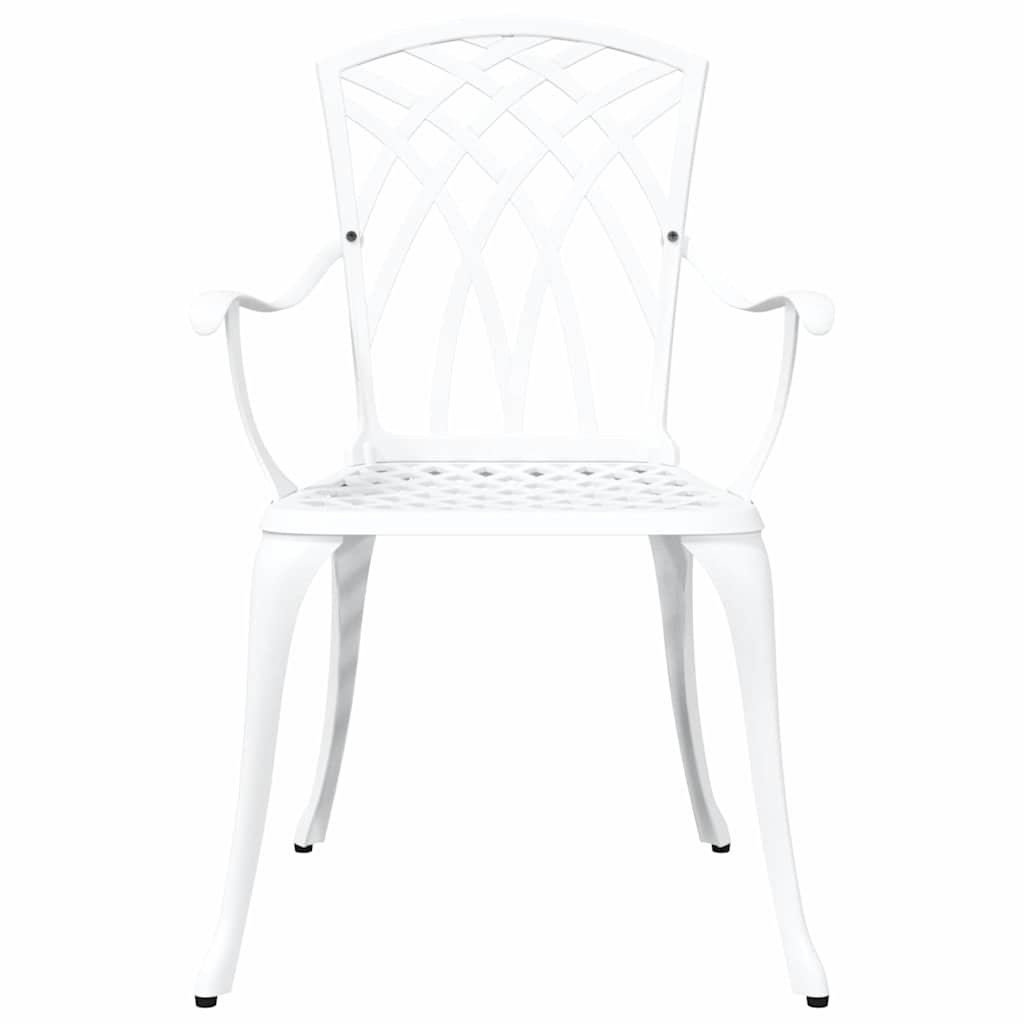 Set da Pranzo per Giardino 5 pcs Bianco Alluminio | homemem39