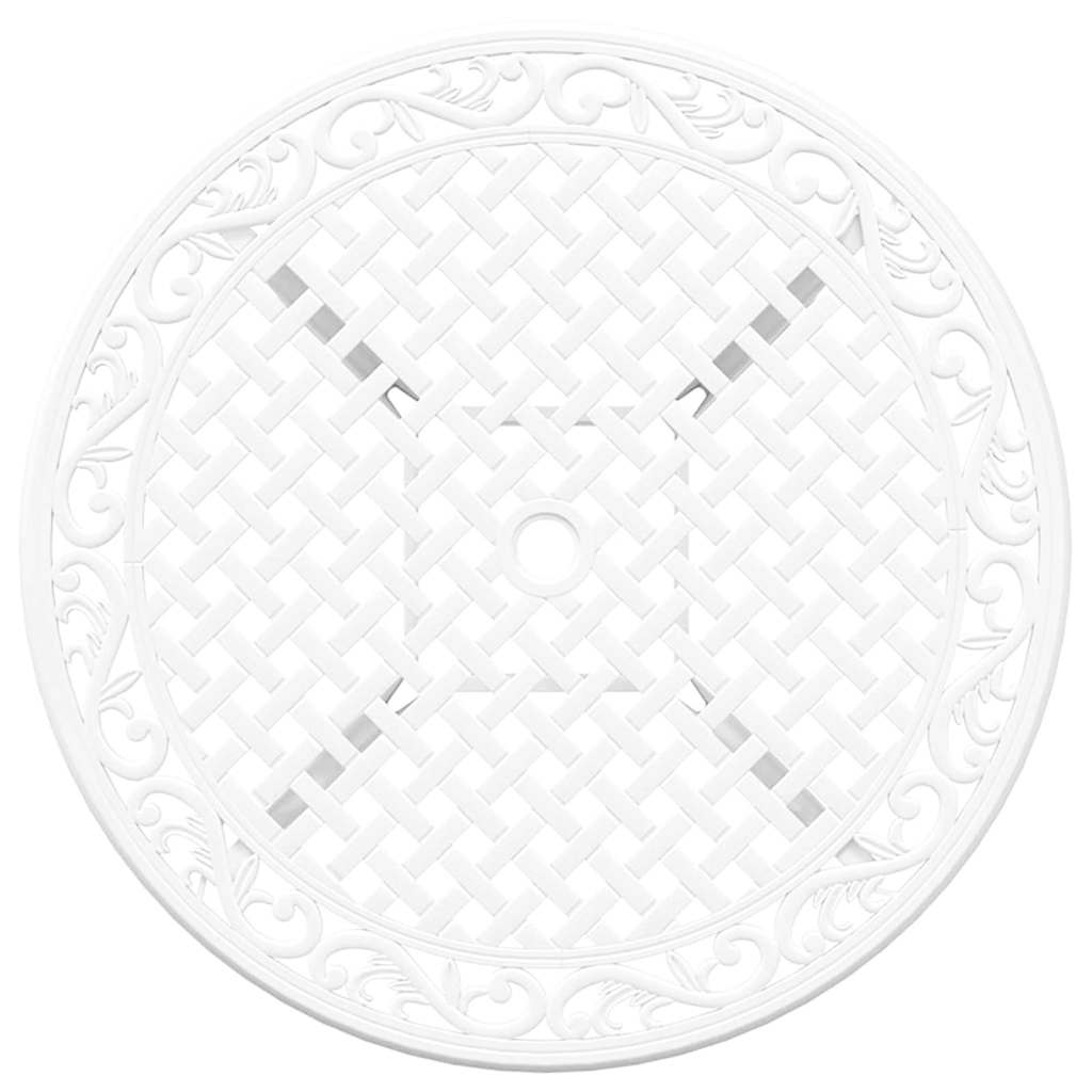 Set da Pranzo per Giardino 5 pcs Bianco Alluminio | homemem39