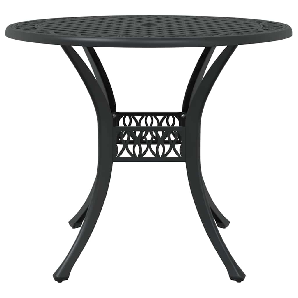 Set da Pranzo per Giardino 7 pcs Nero Alluminio | homemem39