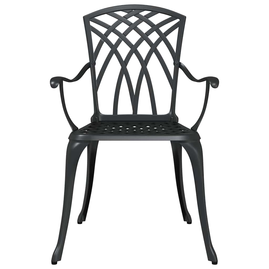 Set da Pranzo per Giardino 7 pcs Nero Alluminio | homemem39