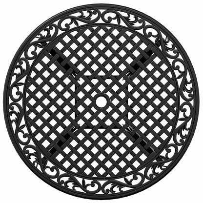 Set da Pranzo per Giardino 7 pcs Nero Alluminio | homemem39
