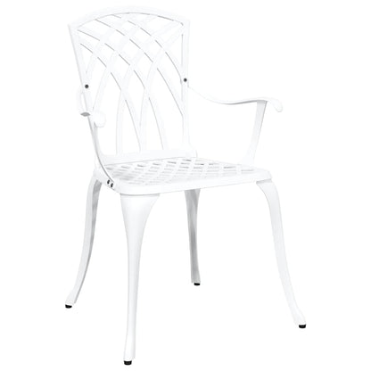 Set da Pranzo per Giardino 7 pcs Bianco Alluminio | homemem39