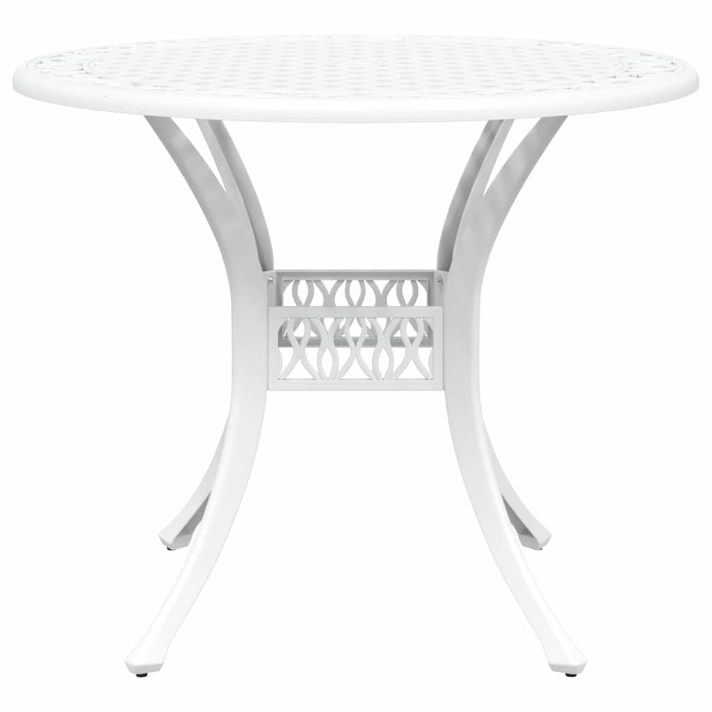 Set da Pranzo per Giardino 7 pcs Bianco Alluminio | homemem39