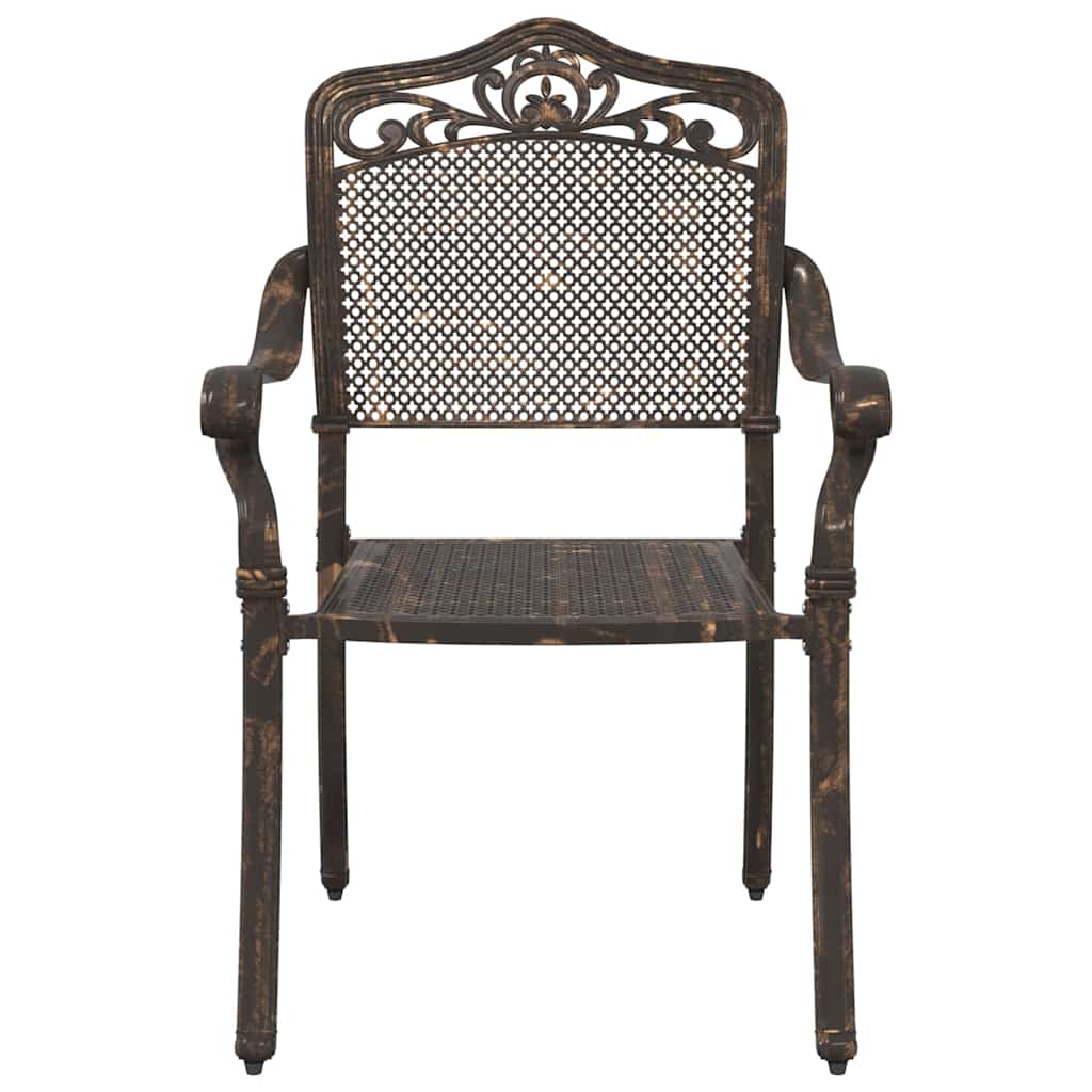 Set di Tavolo da Giardino 3 pcs Bronzo Alluminio pressofuso | homemem39