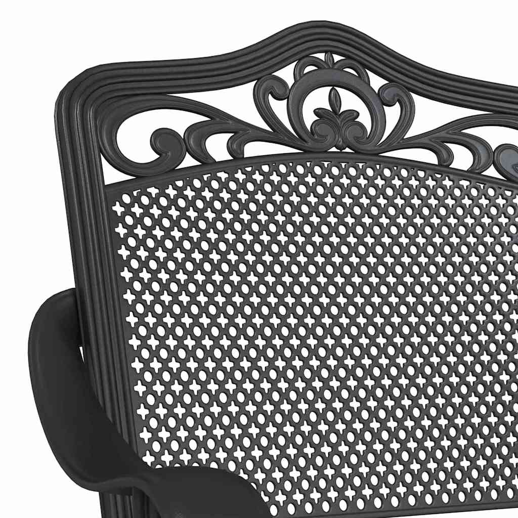 Set di Tavolo da Giardino 3 pcs Nero Alluminio pressofuso | homemem39