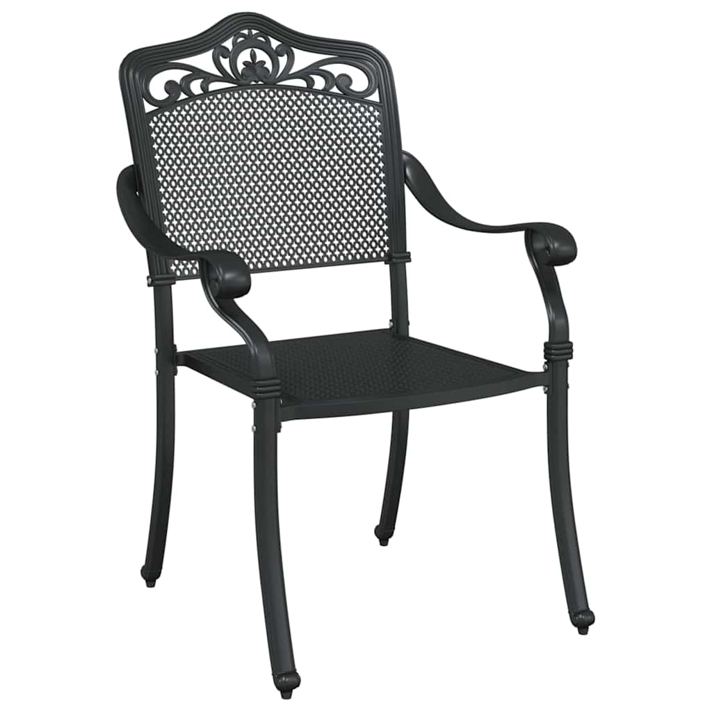 Set di Tavolo da Giardino 5 pcs Nero Alluminio pressofuso | homemem39