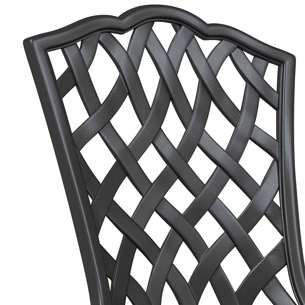 Set di Tavolo da Giardino 3 pcs Nero Alluminio pressofuso | homemem39
