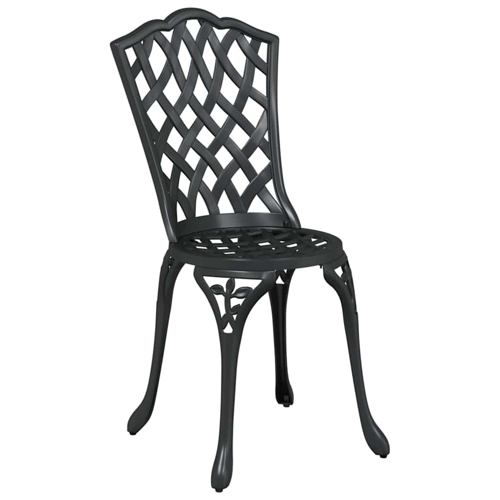 Set di Tavolo da Giardino 3 pcs Nero Alluminio pressofuso | homemem39