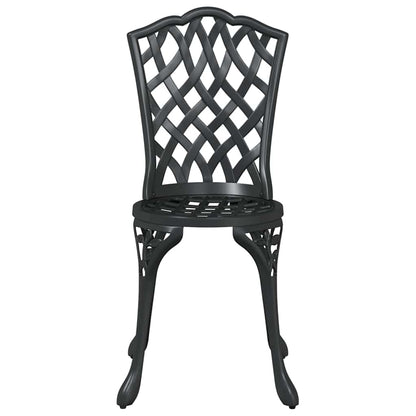 Set di Tavolo da Giardino 3 pcs Nero Alluminio pressofuso | homemem39
