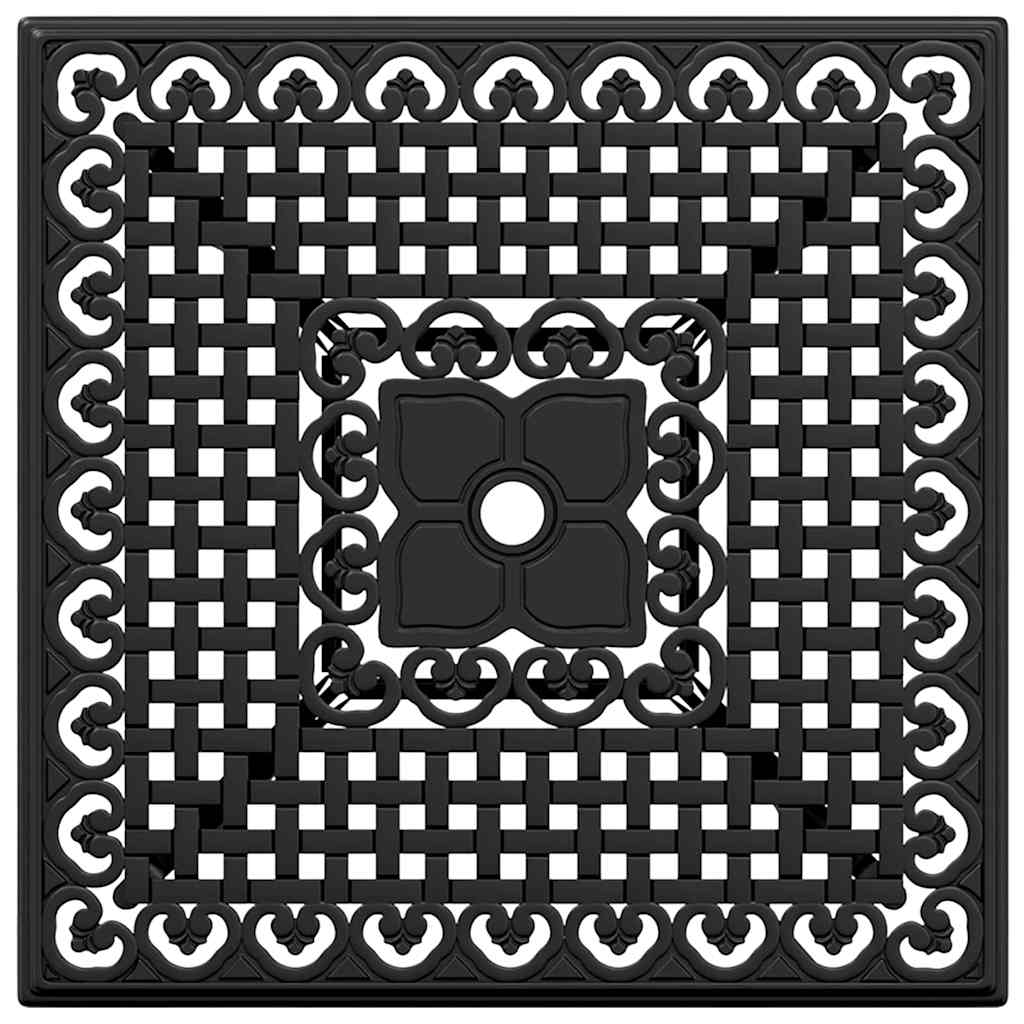Set di Tavolo da Giardino 3 pcs Nero Alluminio pressofuso | homemem39