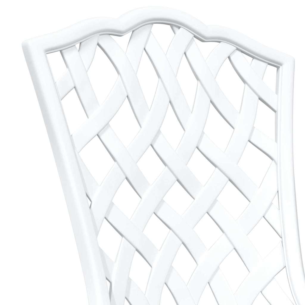 Set di Tavolo da Giardino 3 pcs Bianco Alluminio pressofuso | homemem39