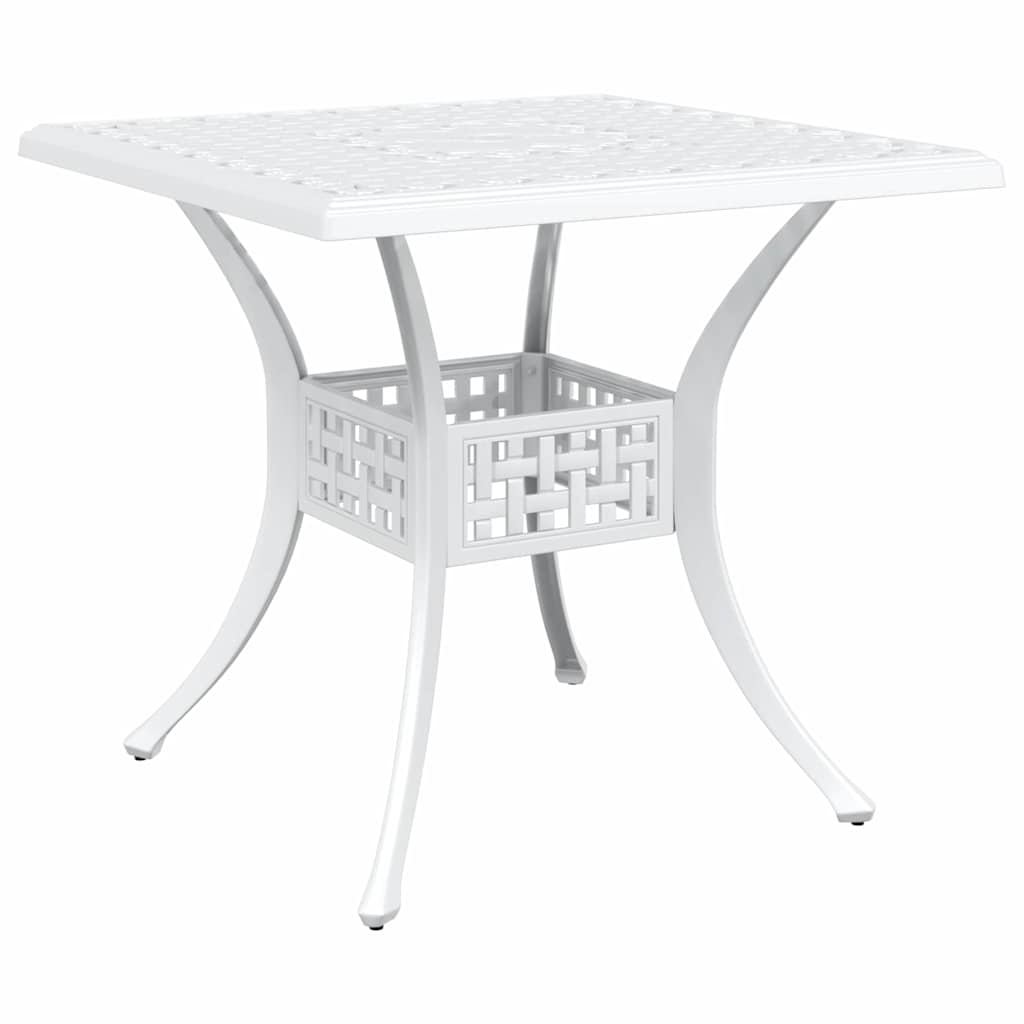 Set di Tavolo da Giardino 3 pcs Bianco Alluminio pressofuso | homemem39