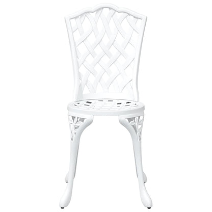 Set di Tavolo da Giardino 3 pcs Bianco Alluminio pressofuso | homemem39