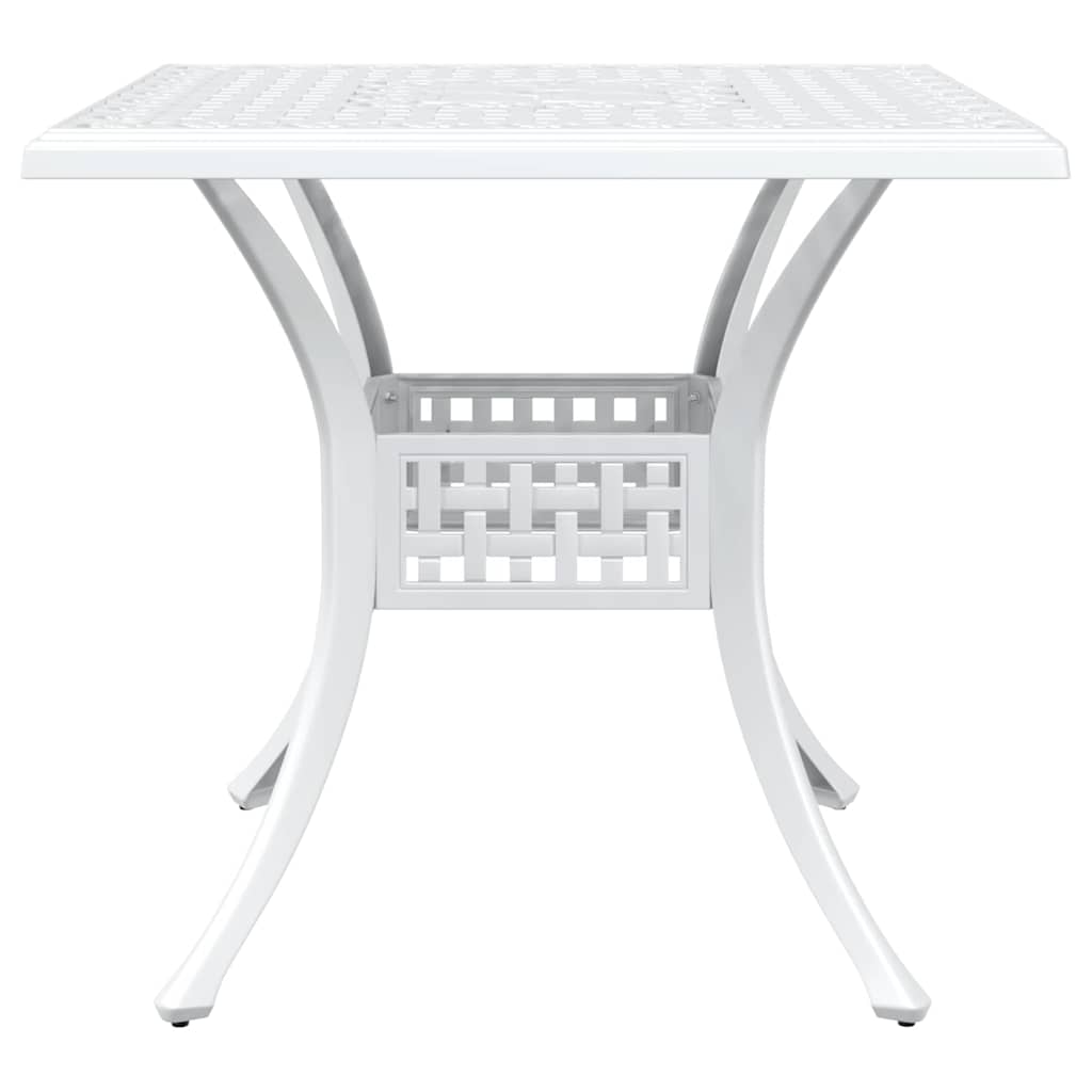 Set di Tavolo da Giardino 3 pcs Bianco Alluminio pressofuso | homemem39
